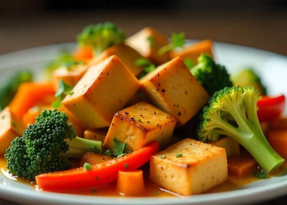 Pečené tofu se zeleninou