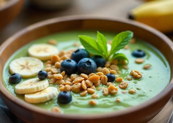 Smoothie bowl s banánem a špenátem