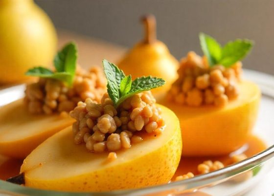 Pečené hrušky s ořechy