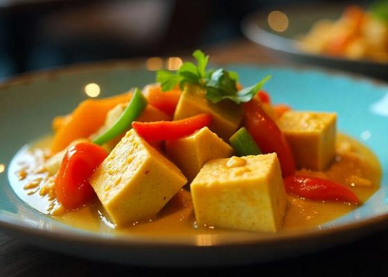 Tofu curry s kokosovým mlékem