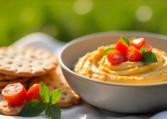 Celozrnný krek s hummusem