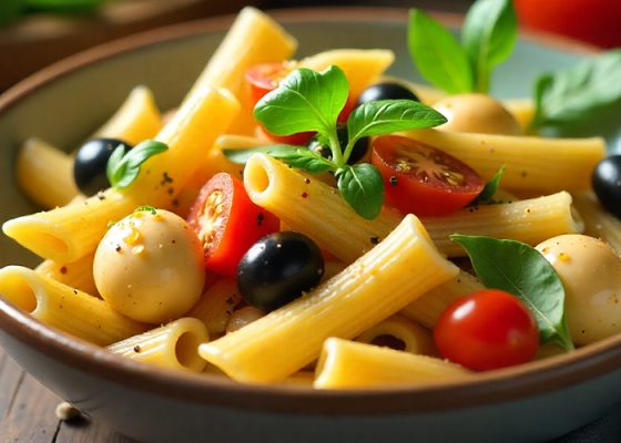 Těstovinový salát s mozzarellou