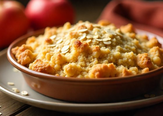 Jablečný crumble s ovesnou drobenkou