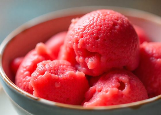 Jahodový sorbet bez cukru