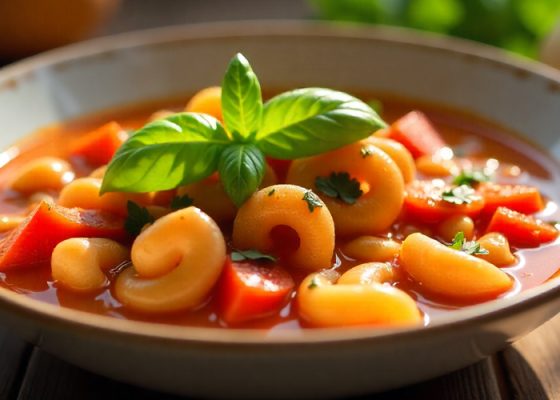 Minestrone s celozrnnými těstovinami