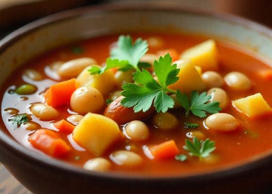 Zeleninové minestrone s fazolemi